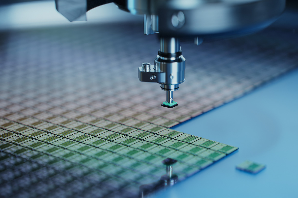 Close up of industrial micro chips