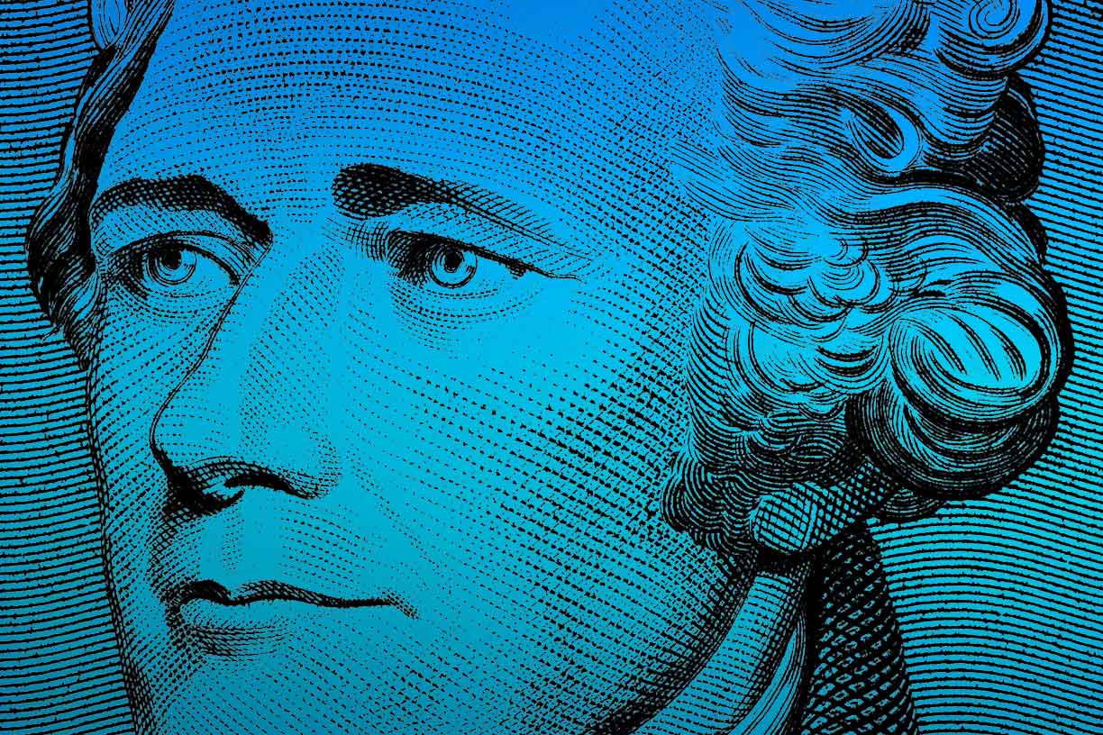 Close up of one hundred bill Franklin portrait focus on eyes