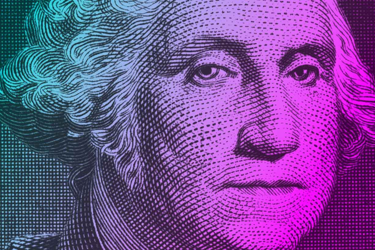 Washington with blue-purple gradient