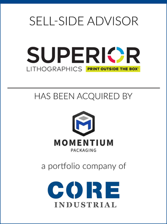 tombstone - sell-side transaction Superior Litho